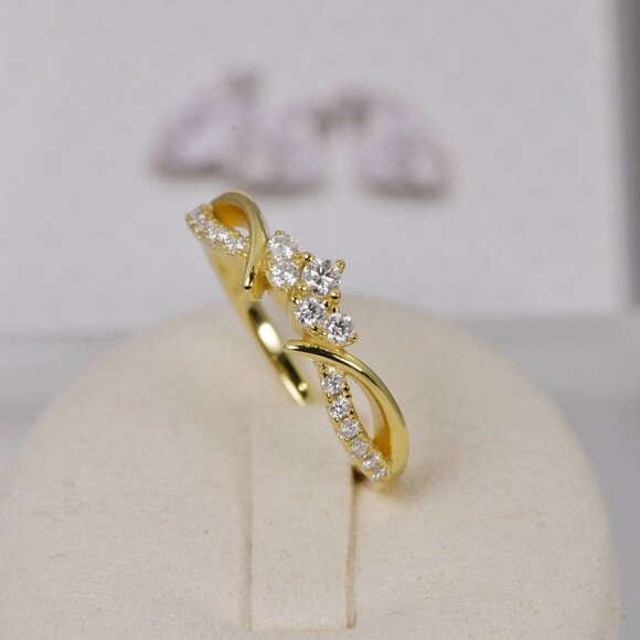 Certified Moissanite Ring, Guard Enhancer Band Wedding Ring 925 - Picture 2 of 5